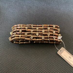 Brown, gold stretch bracelet